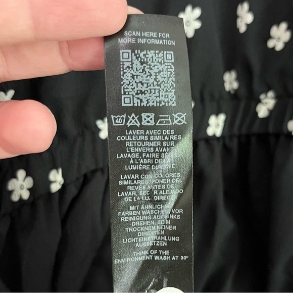 NEW ASOS Floral Polka Dot Tiered Smock Mini Dress Black Orange Pink Size 4‎ - Picture 15 of 15